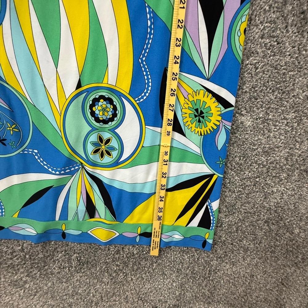 Donna Morgan Womens Blue Yellow Psychedelic Print Jersey Shift Dress Size 10 - Picture 6 of 14